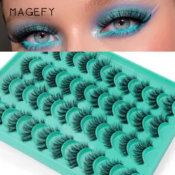 MAGEFY 20 Paris ciglia finte 13-17mm Look naturale estensioni ciglia Fluffy Wispy Volume misto ciglia finte visone per il trucco