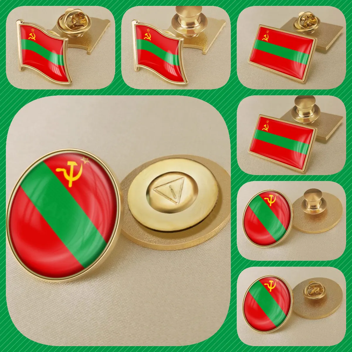 Transnistria Soviet Socialist Republic USSR Flag Brooch Badges Lapel Pins