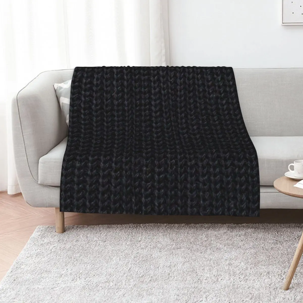 

Black Knitted Wool Throw Blanket christmas decoration Large Luxury Sleeping Bag Blankets