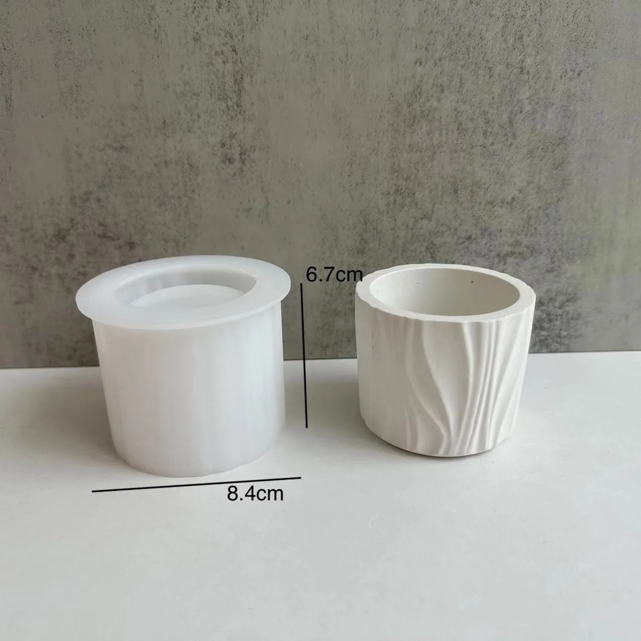 Stampo in Silicone per tazza di candela foderato in gesso stampo in resina per vaso di fiori circolare in cemento fai da te