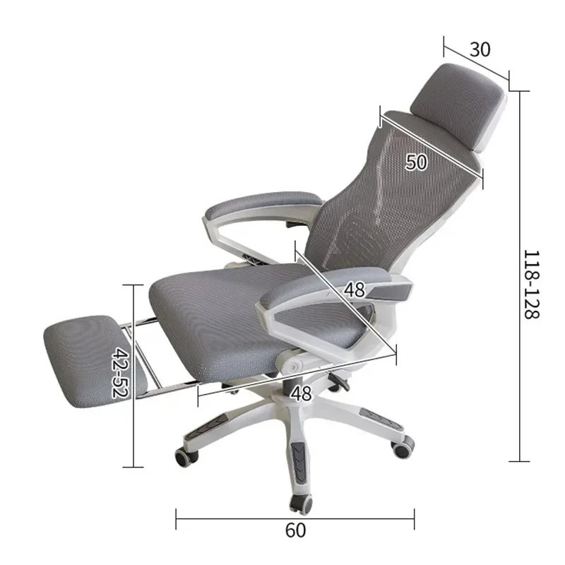 Gaming Recliner Wheels Office Chair Stretch Neck Design Support Handle Lazy Work Chair Recliner Comfortable Sillas Furniture