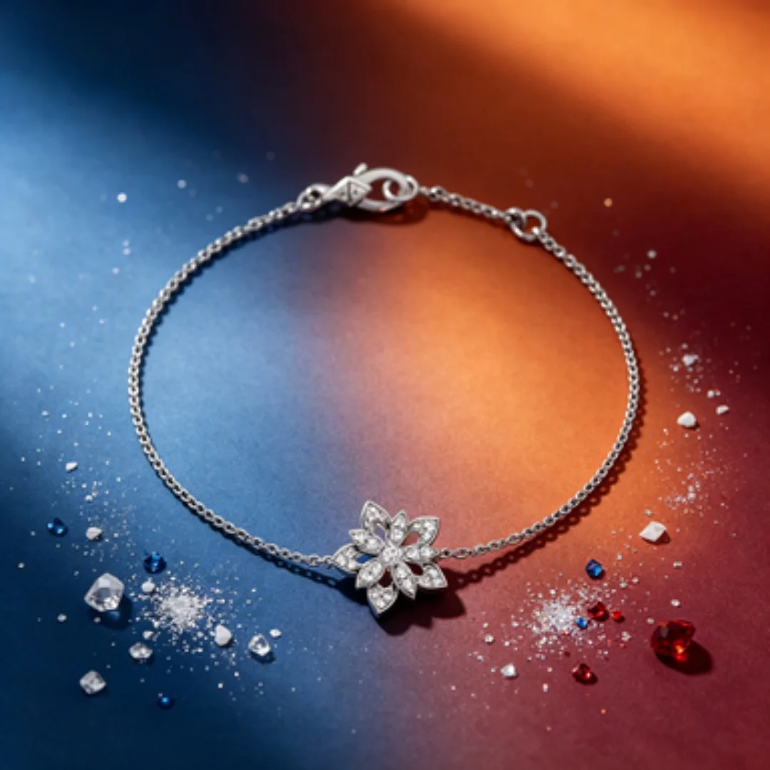 

European and American Ins style sparkling diamond flower bracelet, high-end and versatile accessory