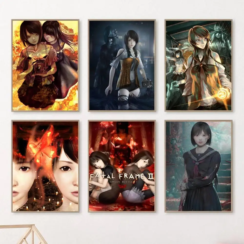 Clássico jogo de suspense f-fatal frames ii cartaz fantasia adesivo de parede para sala de estar bar decoração de parede