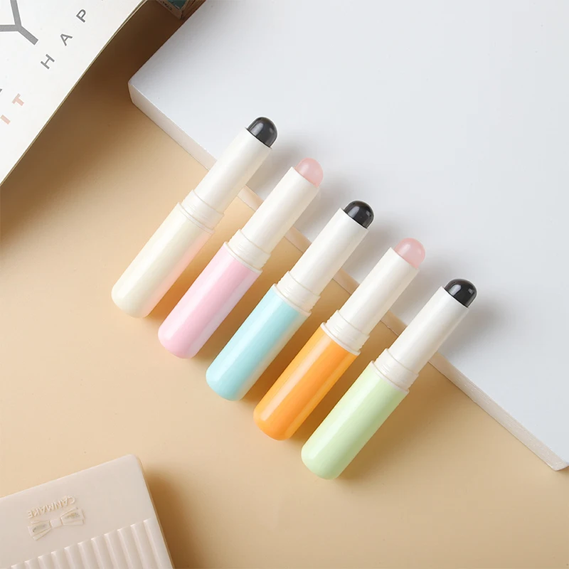 Portable Round Head Like Fingertips Q Soft Lipstick Brush Nail Art Silicone Applicator Stick Chrome Pigment Dust Concealer Brush