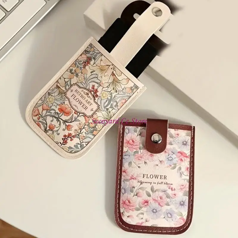 N3UC Portable Leather Card Case Sliding Card Wallet Large Capacity Card Organiser For Efficient Daily Management