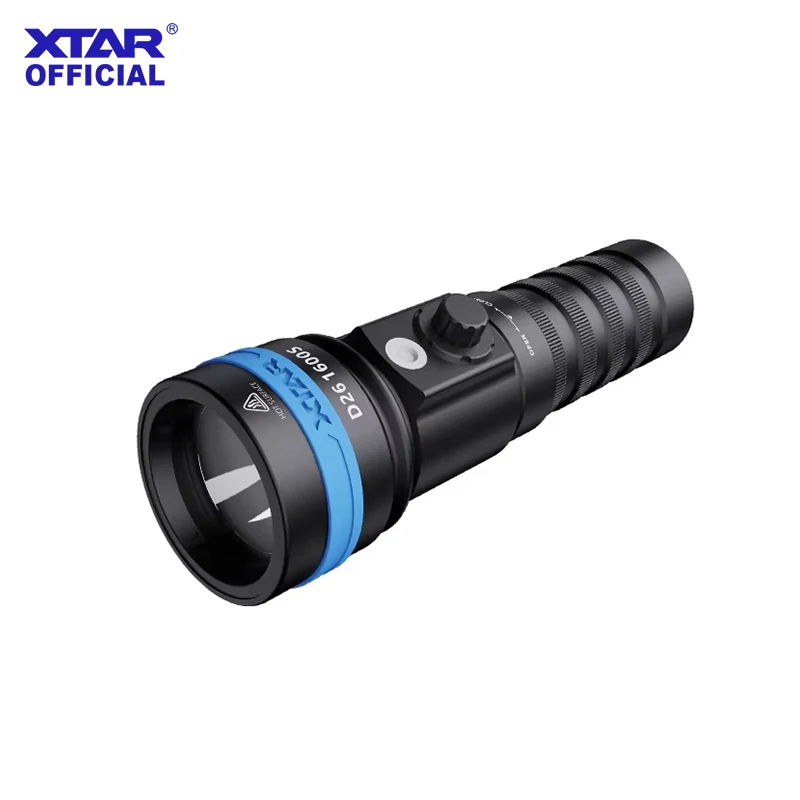 

XTAR D26 1600S 1600LM IPX8 90° wide angle 18650/26650 battery durable anti-slip design smart temperature control