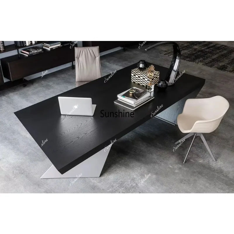 New Chinese creative solid wood computer desk desktop home industrial style personality
