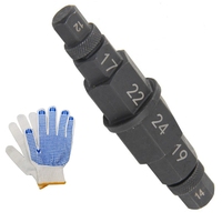 Motorcycles Hex Axle Tool Steady Hex Bit Socket Set Black Spindle Socket Adapter Tool 12/14/17/19/22/24Mm With Gloves-A32K