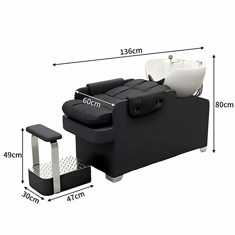 Fashion Trendy Shampoo Bed Luxury Modern Unique Ergonomic Shampoo Recliner Delicacy Nordic Cadeira De Barbearia Salon Furniture