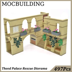 Theeded Palace Rescue Movie Scene Diorama Model MOC Building Block Bricks Toys for Kids Birthday Gift