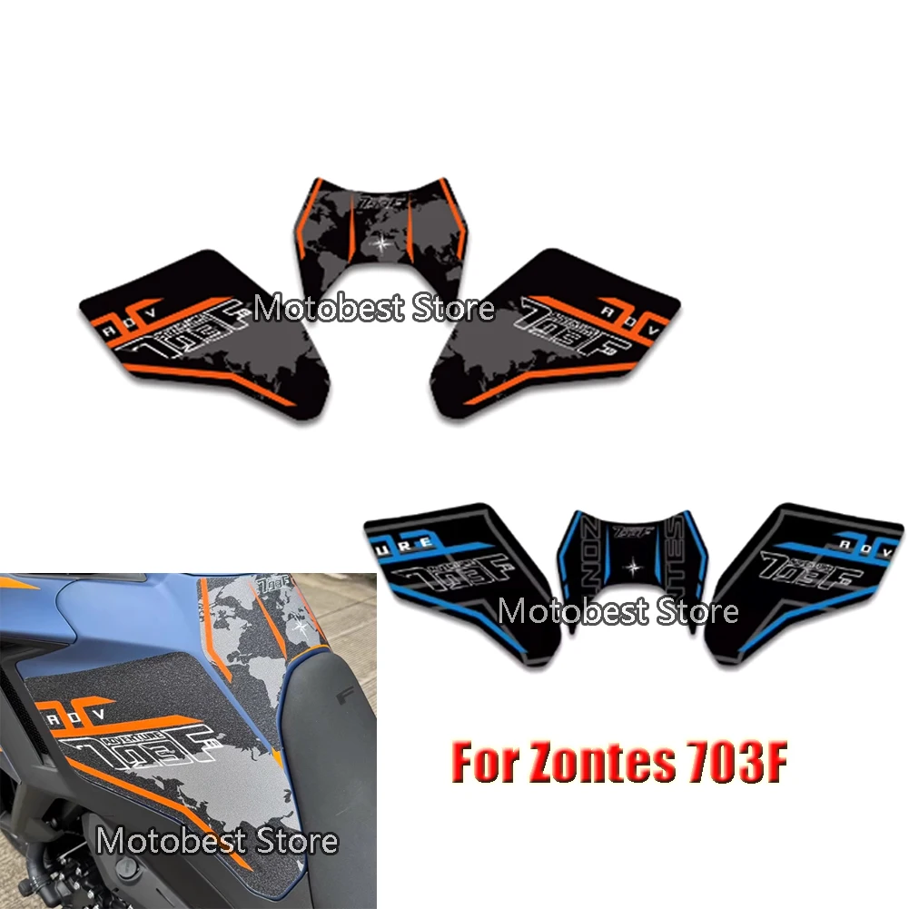 

For Zontes 703F 703f Motorcycle Side Sticker Side Decal Protector Fuel Tank Traction Pad Cover Decoration Sets