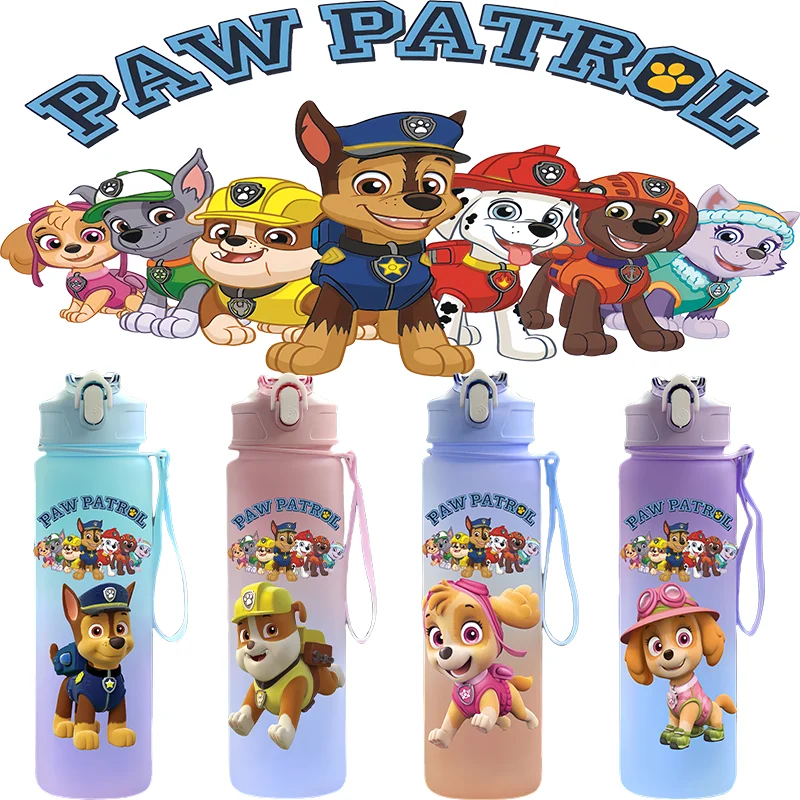 PAW ตัวการ์ตูนน่ารักถ้วยน้ําขนาดใหญ่ความจุกลางแจ้งแบบพกพาเชือกดื่มขวดเด็กของขวัญกาต้มน้ําดื่ม