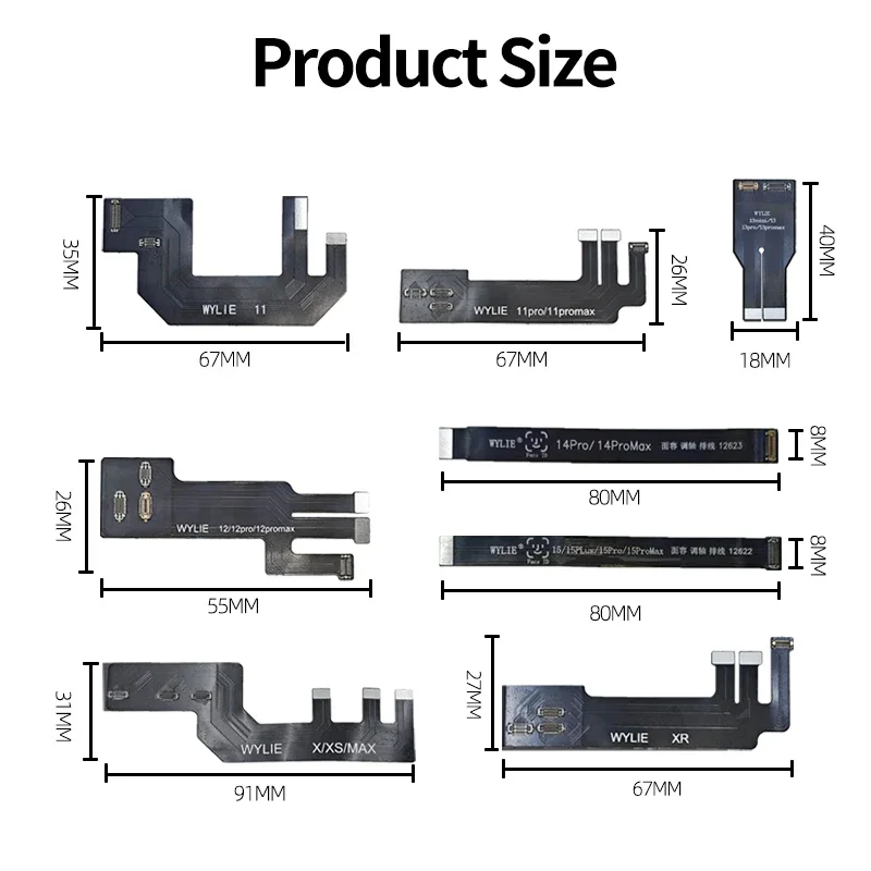 WYLIE Dot Matrix Extend Cable For X 11 12 13 14 15 Pro Max Face ID Test Alignment Face Lattice Repair Flex Cable