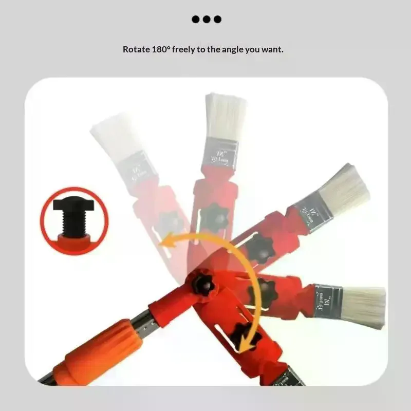 Multi-Angle Paint Brush Extender Clamp,Paintbrush Extension Pole Attachments,High Ceiling,Walls,Moldings,Corner,Edger Paint Too