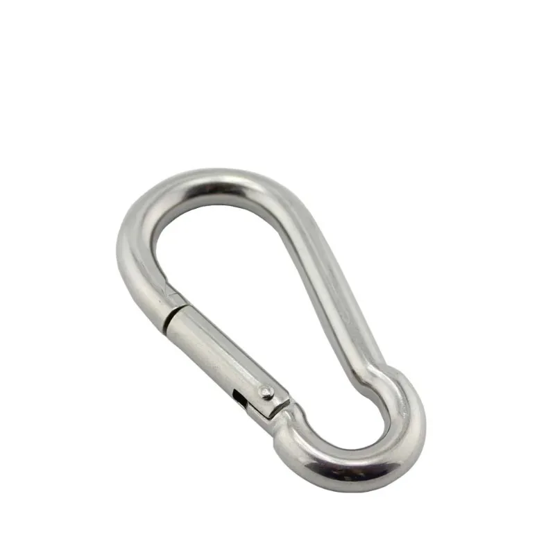 4 Pcs Marine Stainless Steel Carabiner Hook Large Heavy Duty Silver Carabiner 50mm 60mm 70mm 80mm Length