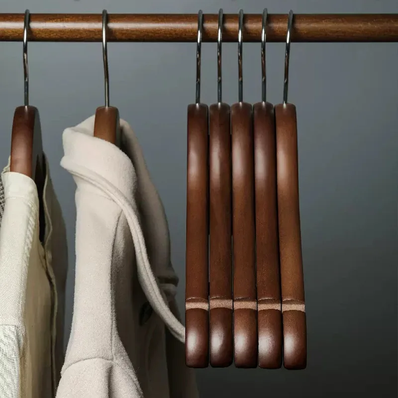 Hotel clothes Hanger thick Solid Wood luxury  jacket hanger Wardrobe Brace For Clothing Coat Hanging Shelf Closet Organizer