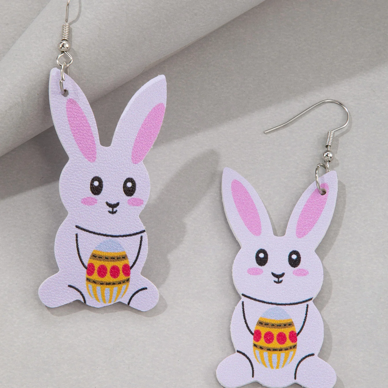 Tocona Easter Cute Sequins Rabbit Acrylic Earrings For Women Funny Cartoon Goblin Carrot Bunny Ear Dangling Earrings Party