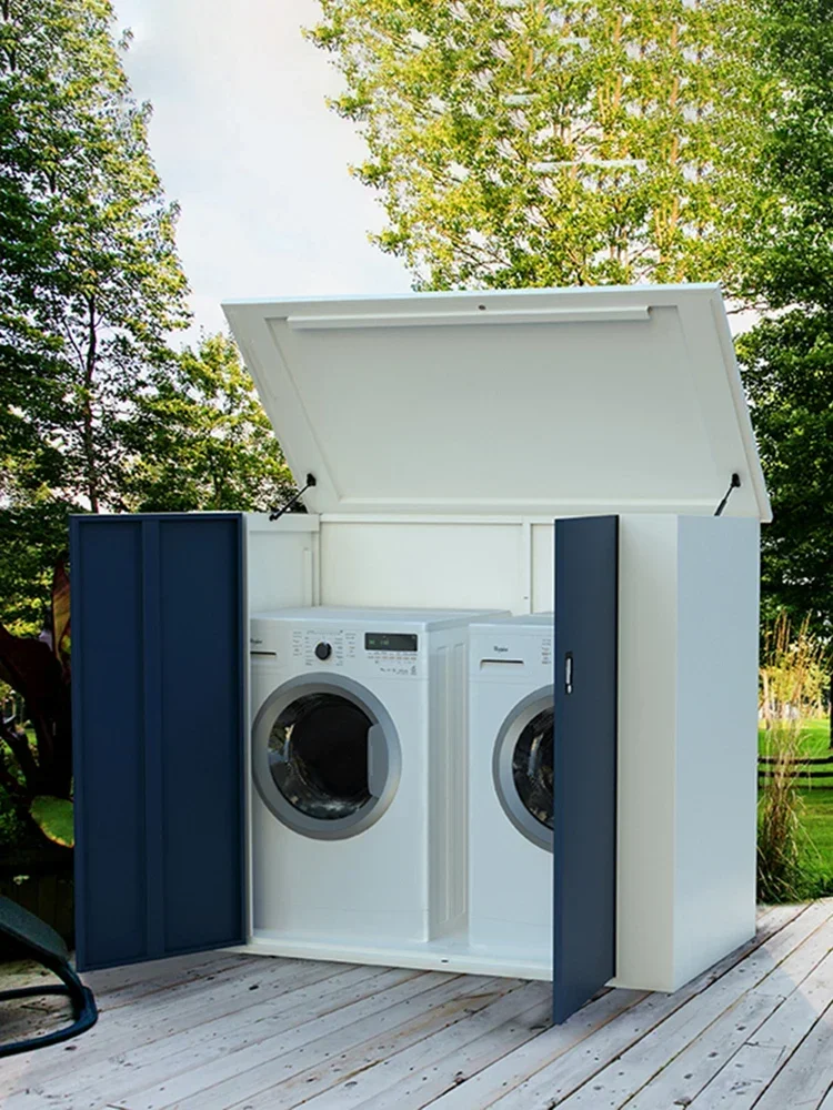 Outdoor household roller washer dryer storage cabinet garden waterproof sun-proof storage cabinet yard tool cabinet