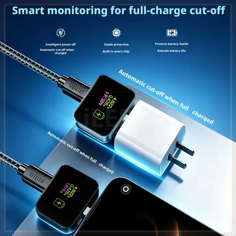 140W USB C Fast Charger Adapter Digital Display Auto Power-Off Overcharge Protection for iPhone 17 15 Samsung MacBook Laptop