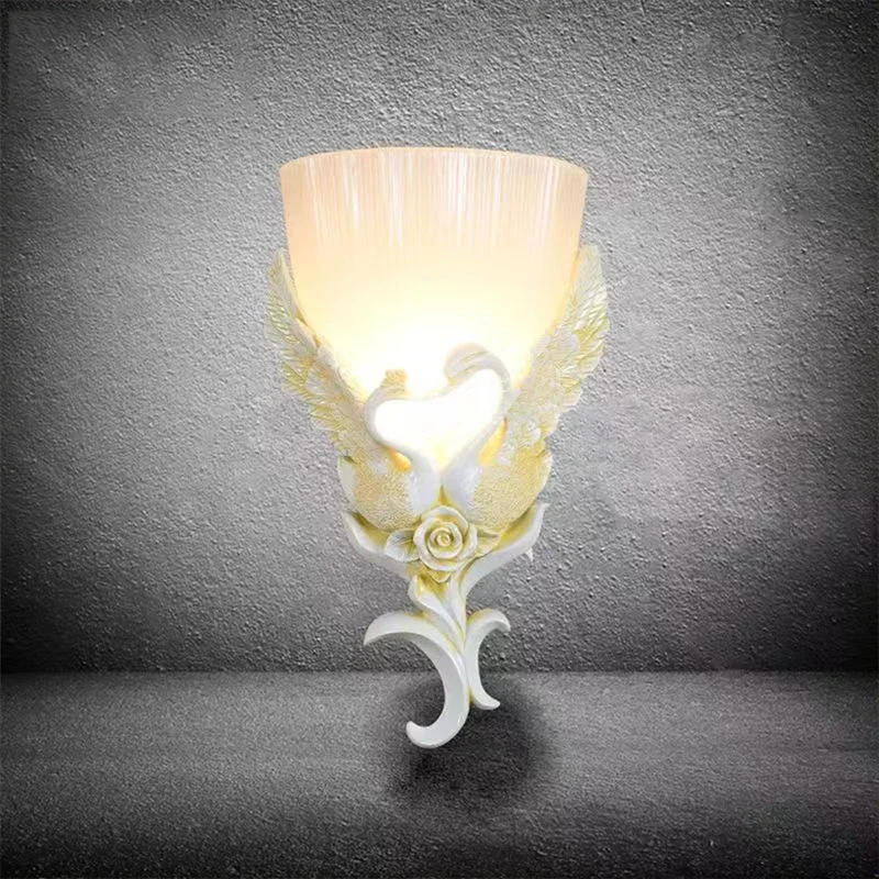 ABEL Contemporary Swan Wall Sconce Lamp LED Indoor Gold Romantic Creative Lighting for Home Living Room Bedroom Decor