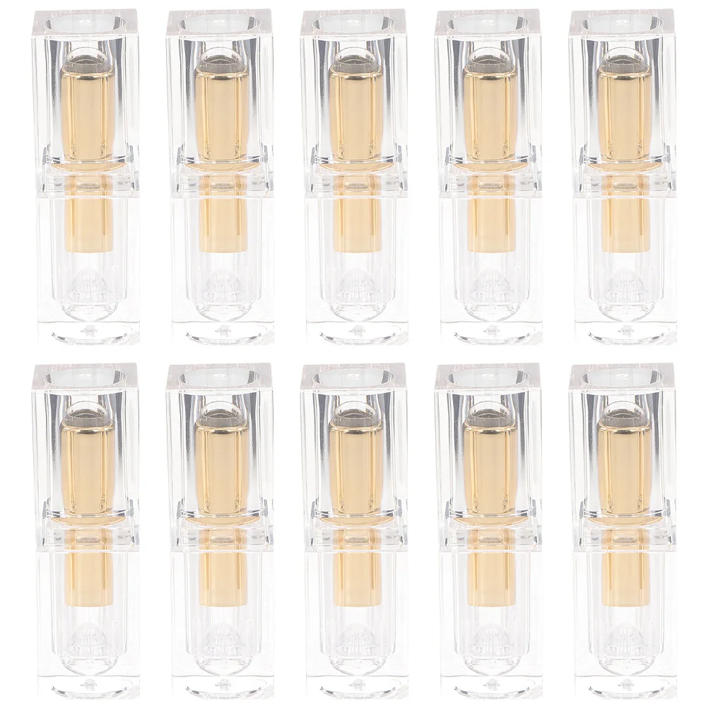 

10Pcs Transparent Empty Lipstick Tubes Refillable Lip Balm Containers DIY Lip Gloss Making Kit Travel Friendly