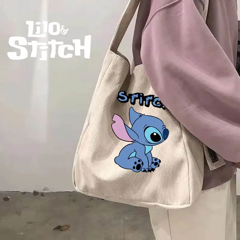 MINISO Lilo & Stitch Large Capacity Crossbody Bag for Women Shoulder Bags Tote Ladies Travel Shopper Bag Female Handbag Purses