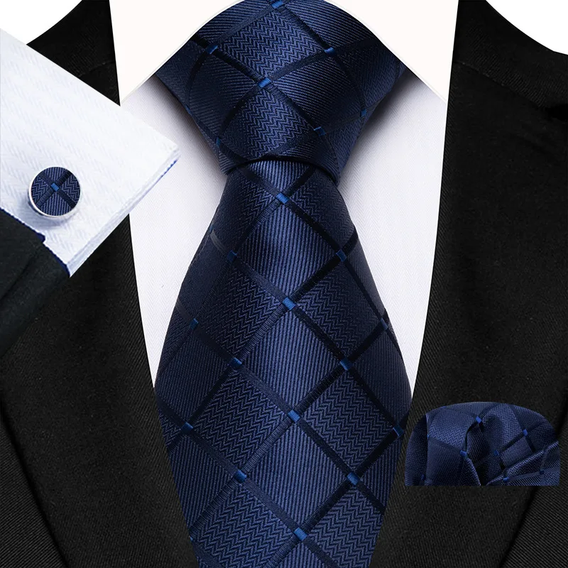Wholesale 8cm Men's Polyester Ties Pocket Square Cufflinks Green Gold Paisley Wedding Party Accessories Necktie Gift