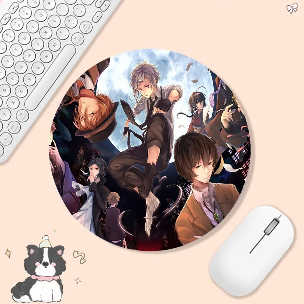 Japan Anime Bungou Stray Dogs Dazai Osamu DIY Round Desktop Desk Mat Kawaii Gaming Accessories Writing Pad Mouse Pad PC Desk Pad