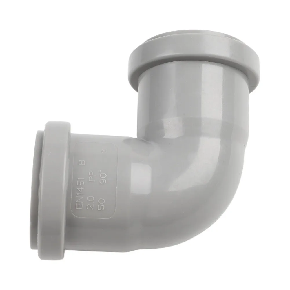 For Bathroom Sink 50mm Elbow Joint Integrated O-ring Seal Push Fit Plumbing Easy Disassembly Tool-free Assembly Leak-proof Seal