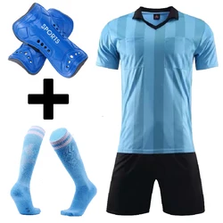 Mens referee soccer jerseys set survetement Football Kit judge football uniform tracksuits men's training football shirt set