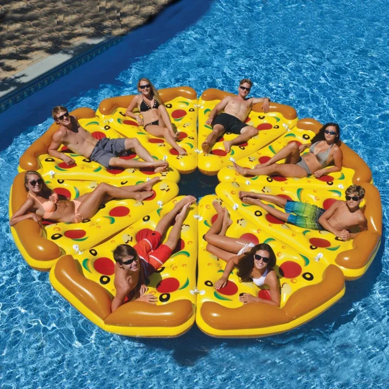 

Summer Swim Party Toy Inflatable Pizza Slice Pool Float Raft Mattress Inflatable Bed