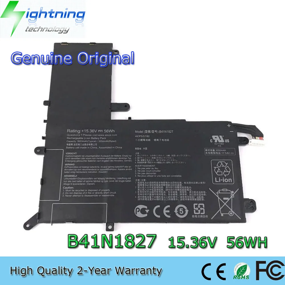 

Brand New Genuine Original B41N1827 15.36V 56Wh Laptop Battery for Asus ZenBook Flip 15 UX562 UX562FA UX562FD UX562IQ