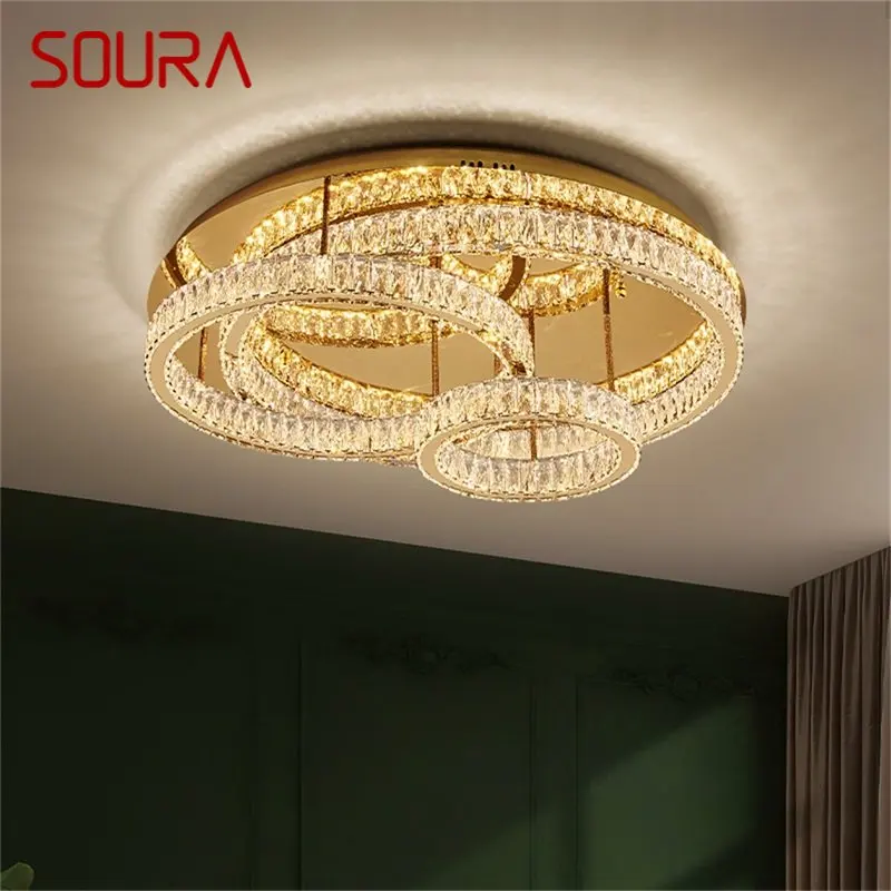 

SOURA Nordic Modern Ceiling Lamps LED Crystal Decorative Lighting Fixture For Home Bedroom