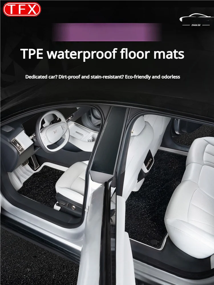 For XPENG P7+ 2026 2027 Car Styling TPE Floor Mats Trunk Mat Full Coverage Waterproof Durable Anti-Slip Non-Slip Pro Accessories