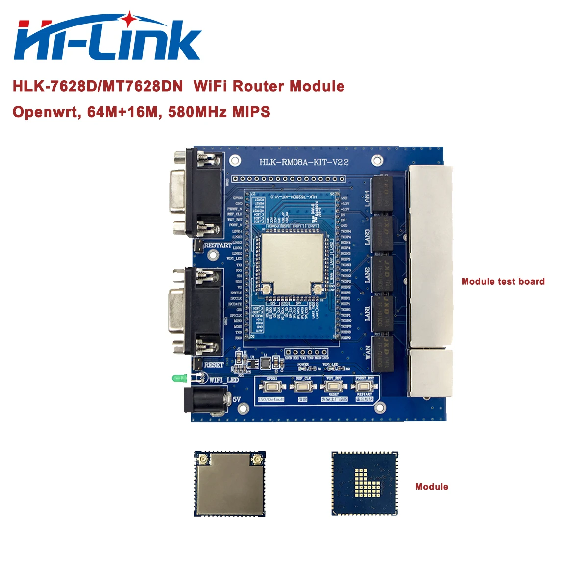 무료 배송 MT7628D/AN Openwrt WiFi 라우터 모듈 Startkit 테스트 보드 듀얼 IPEX 커넥터 HLK-7628D