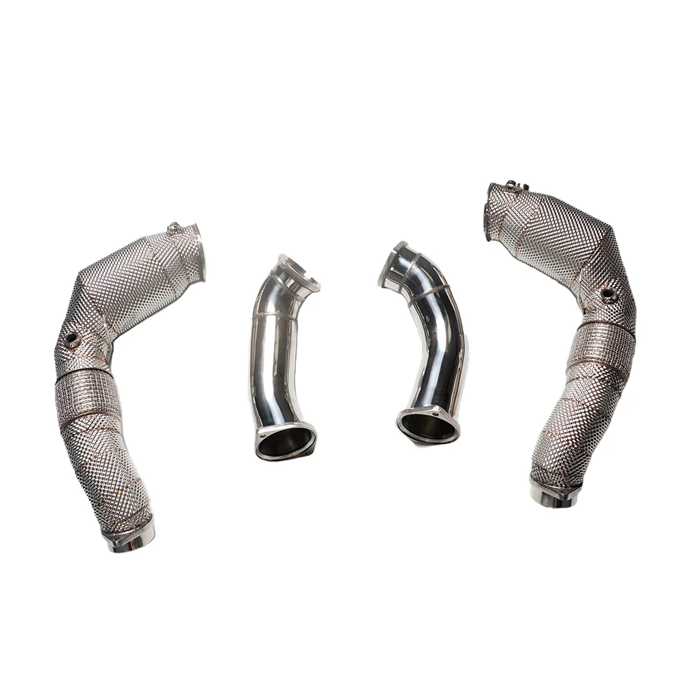 2023+ for  X5M 4.4T Heat Shield Exhaust Downpipe 304 Stainless Steel New Compatible F95 S68 Exhaust Straight Header Downpipe
