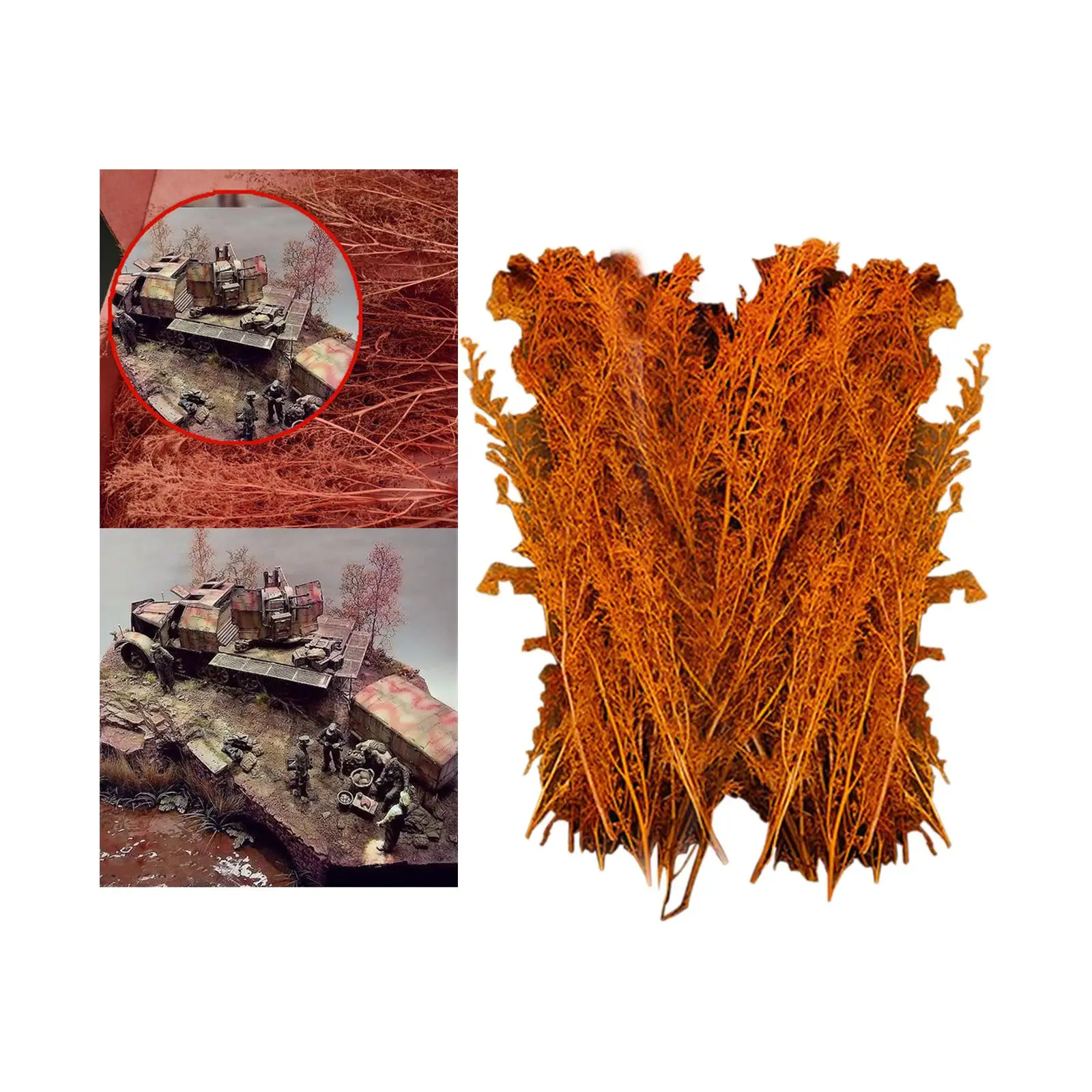 أشجار مصغرة 1/48 مشهد القطار 1/72 1/87 نموذج المواد الديوراما مشهد أحمر بني #5