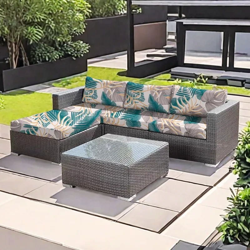 Outdoor Printed Tropical Print Sofa Cushion Covers Non-Slip Furniture Protectors Replacement for Individual Seat Cushions New