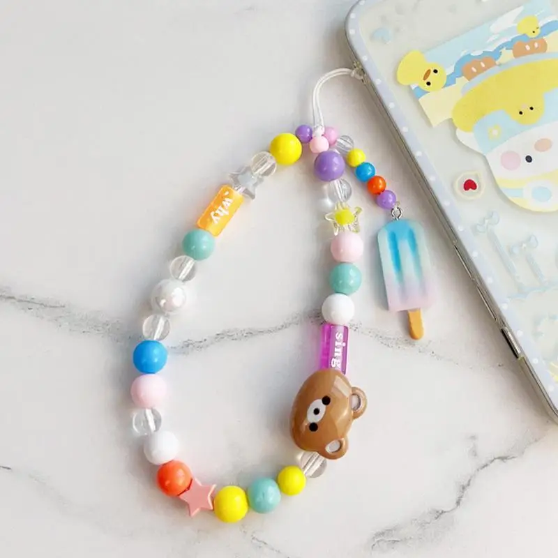 Phone Charm Aesthetic Cell Phone Chain Strap Beaded Cute Charm for Cellphone Purse Backpack Bag Wallet Key Chain Stylish