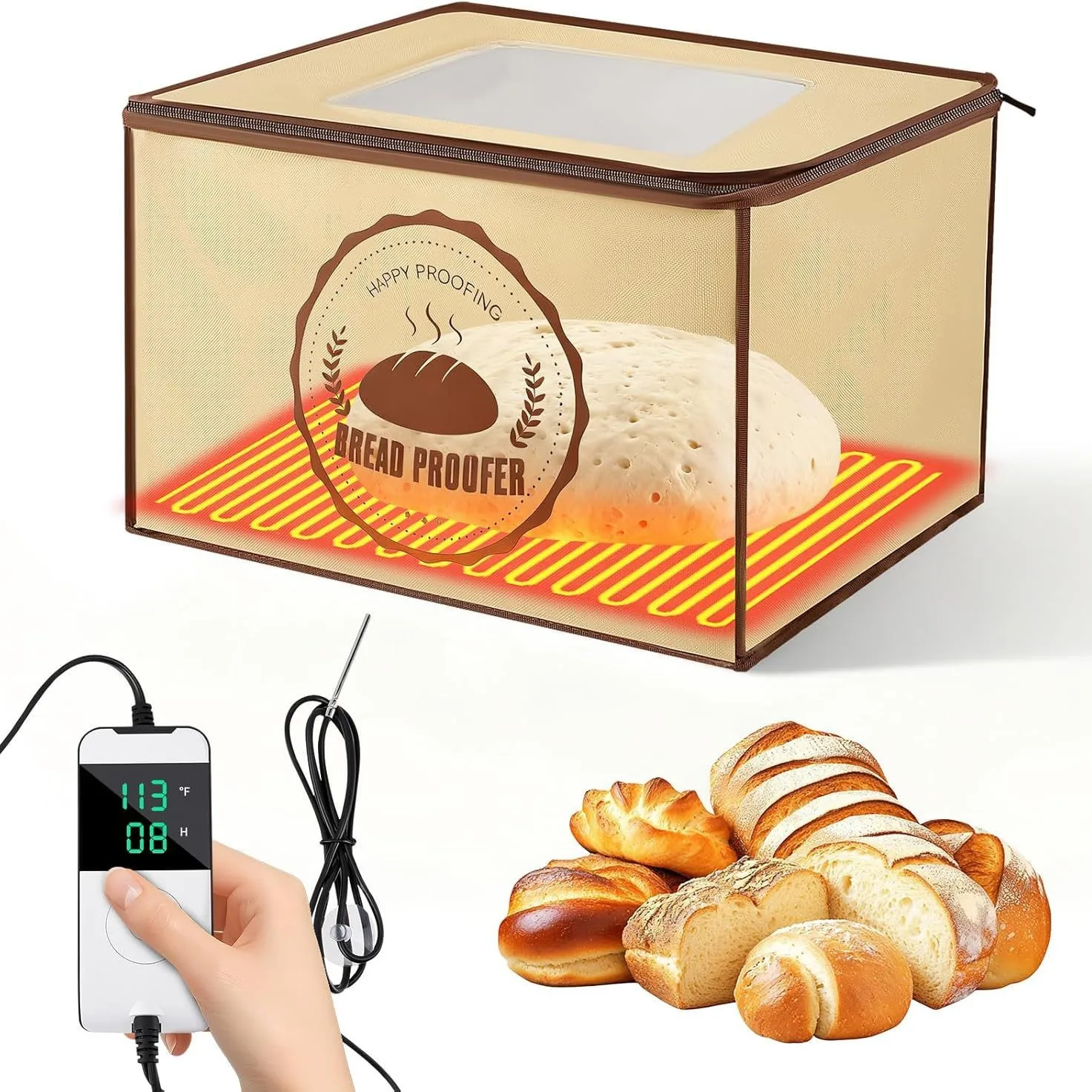 The New US-spec 120V Read Sourdough Proofer Heat Mat Bag Comes with A Controller