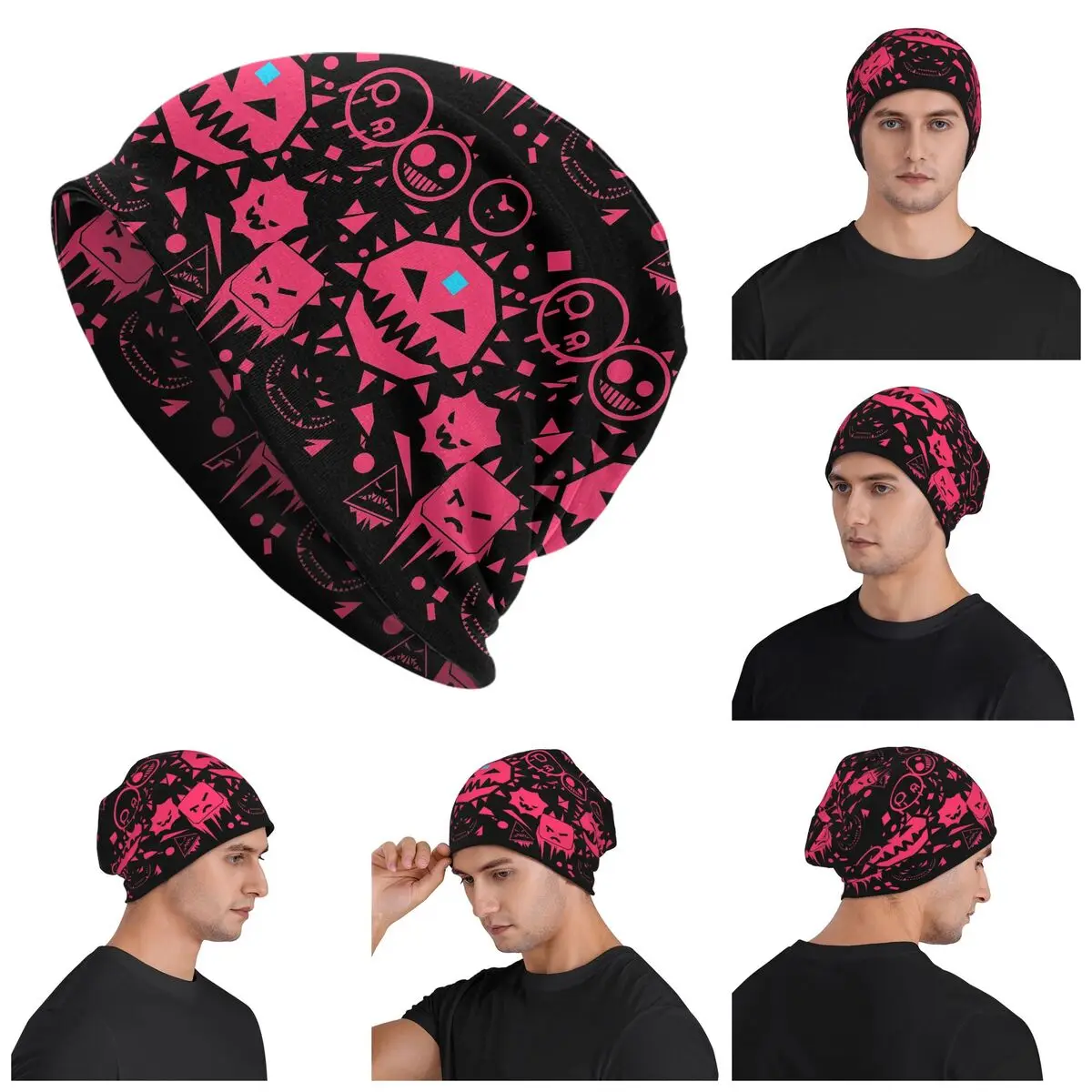 Just Shapes And Beats Skullies Beanies Hats Warm Autumn Winter Outdoor Cap Knitted Bonnet Caps for Unisex Adult