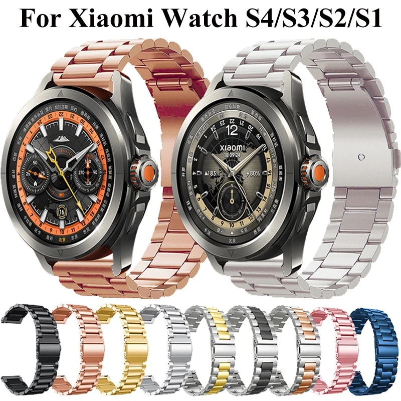22mm Stainless Steel Band For Xiaomi Watch S4/S3/S2/S1 Pro/S1Active Metal Bracelet Strap For Xiaomi Watch 2Pro/Mi Watch Color 2