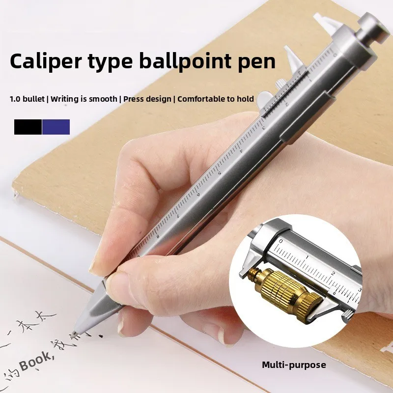 Multifunction Plastic Vernier Caliper Roller Ball Pen Ball-Point 0.5mm Stationery