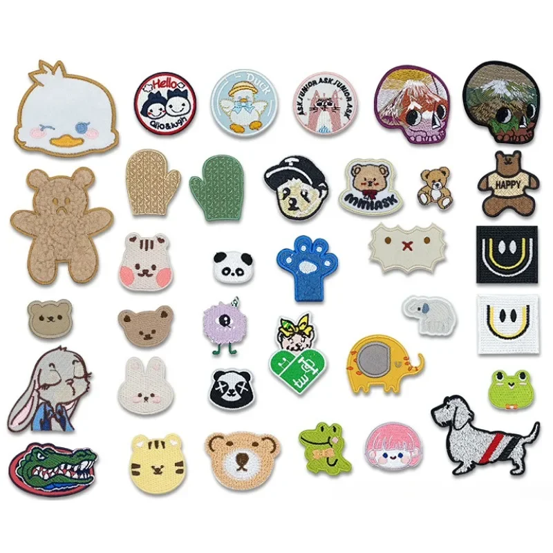 Cartoon Pattern Embroidery Cloth Sticker, Cute Animal Computer Embroidery Stamp Clothing Decoration Clothes Patch Patch Cloth