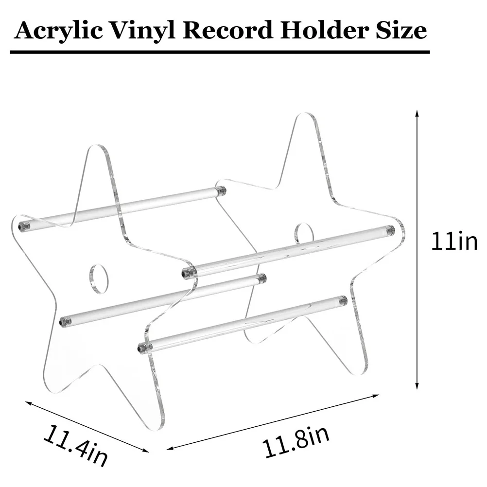 1Pcs Transparent Acrylic Desktop Storage Box Star Shaped Organizer Book Container Cd Holder for Office Bedroom Living Room