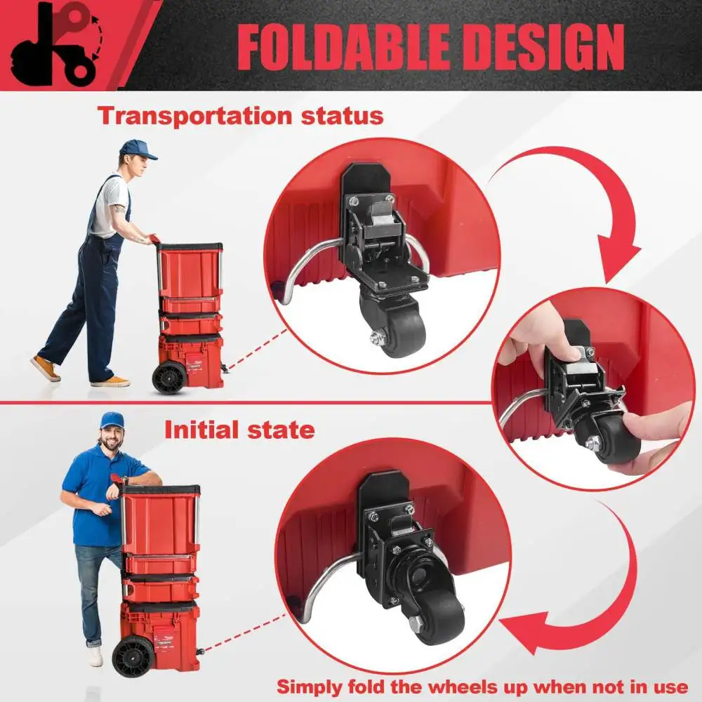 Stainless Steel Caster Kit For Rolling Tool Box Front Wheel Replacement Mobile Storage Cabinet Maintenance Components