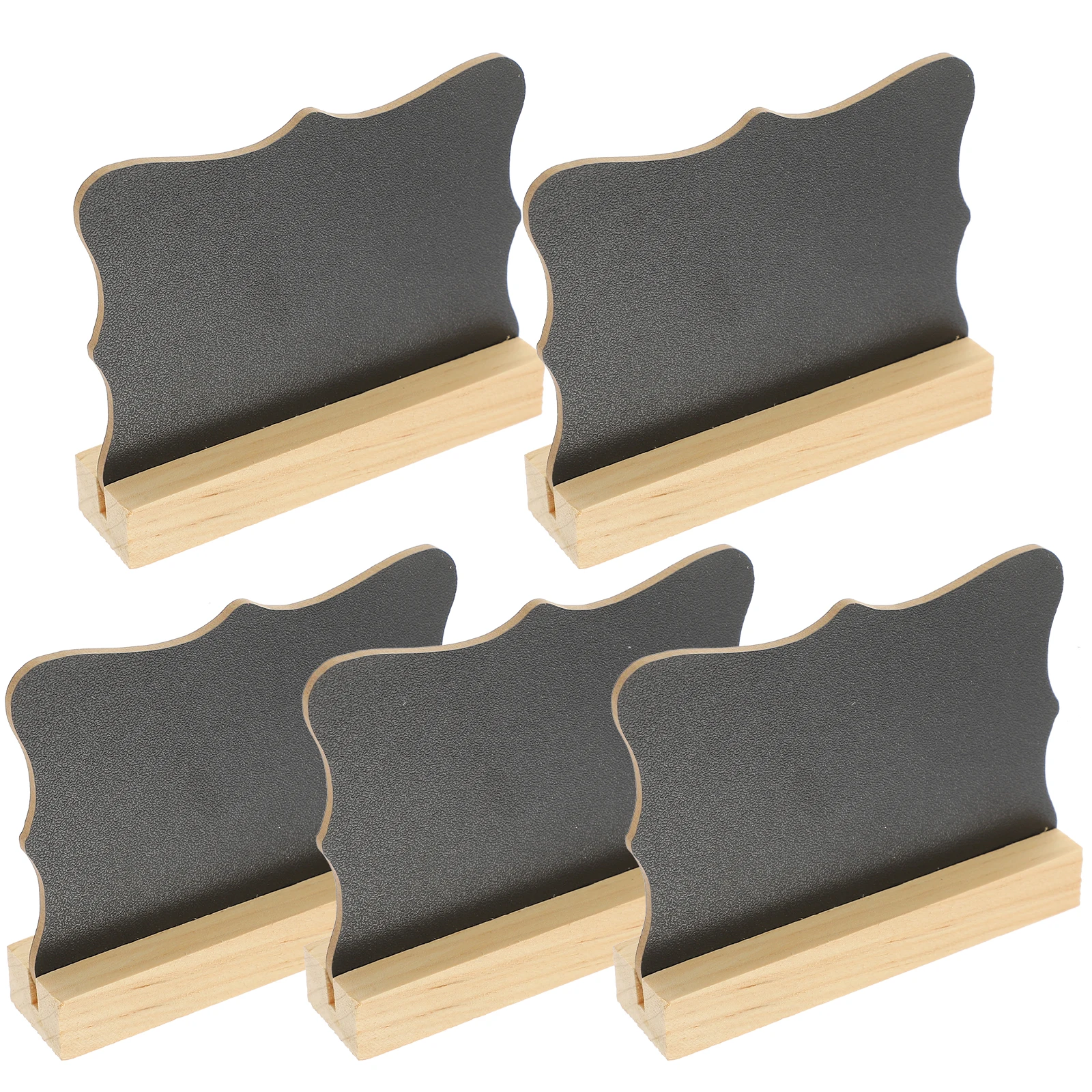 5pcs Double Sided Mini Whiteboard Small Rectangle Wood Craft Signs Home Office Party Table Accessories