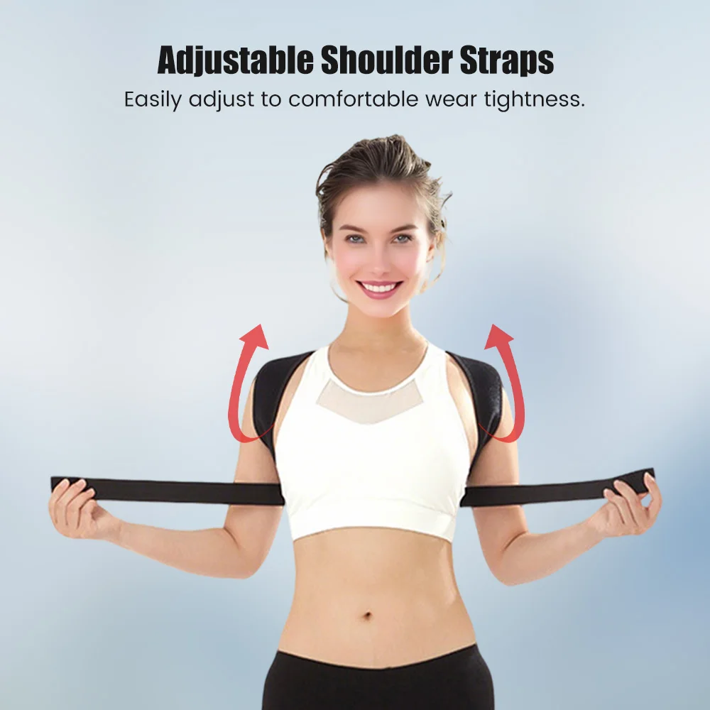 Adjustable Back Posture Corrector Brace, Orthopedic Spine Correction Strap, Upper Back Spinal Support Belt for Men & Women