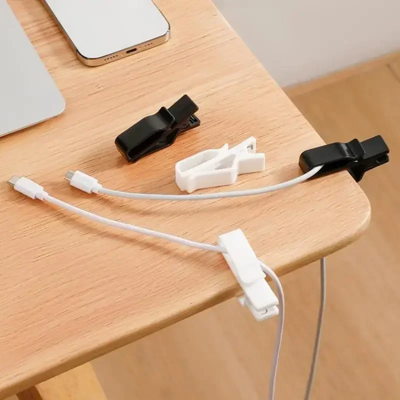 6pcs Cable Management Clip Desk Edge Wire Holder No Drill Data Line Fixed Clamp For Desktop Car Cable Organizer Storage Buckle