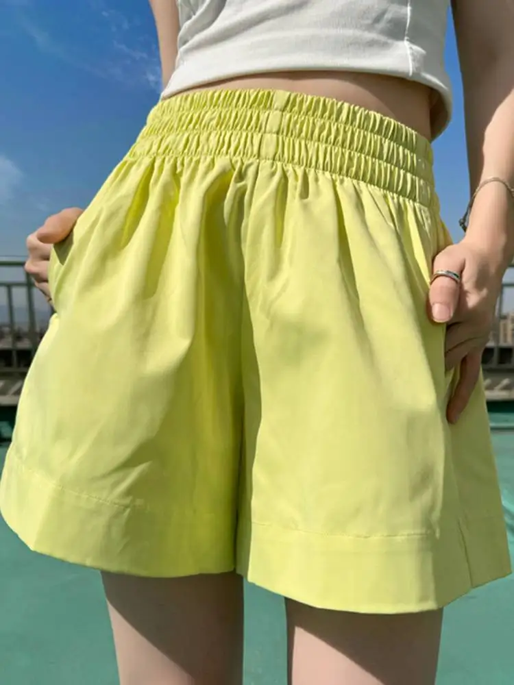 

ZANZEA Summer Women Casual Home Wear Shorts 2024 High Elastic Waist Korean Fashion Loose Shorts Elegant Solid Bottoms Oversized